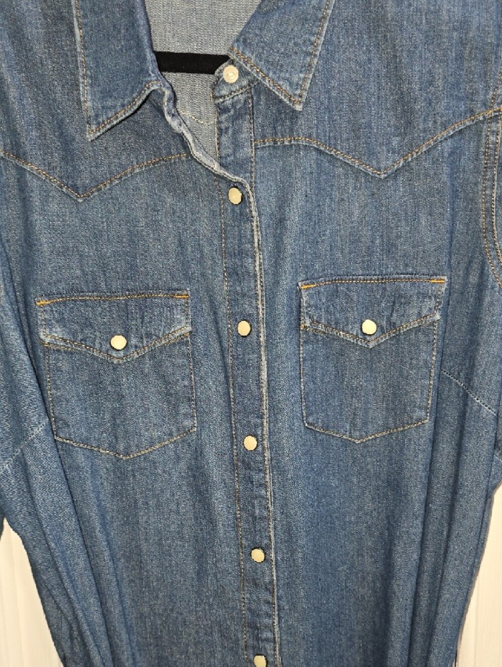 GAP 1969 Denim Shirt Dress with Tie Waist - Blue Size XL - Picture 8 of 13